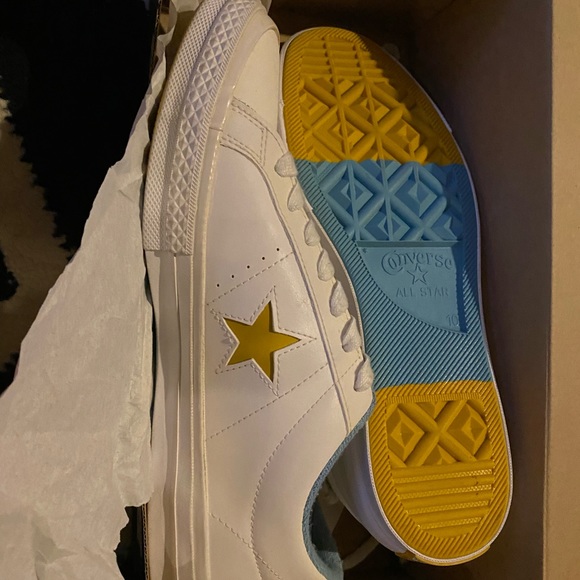 CONVERSE ONE STAR OX LEATHER WHITE/MINERAL YELLOW - Picture 6 of 7